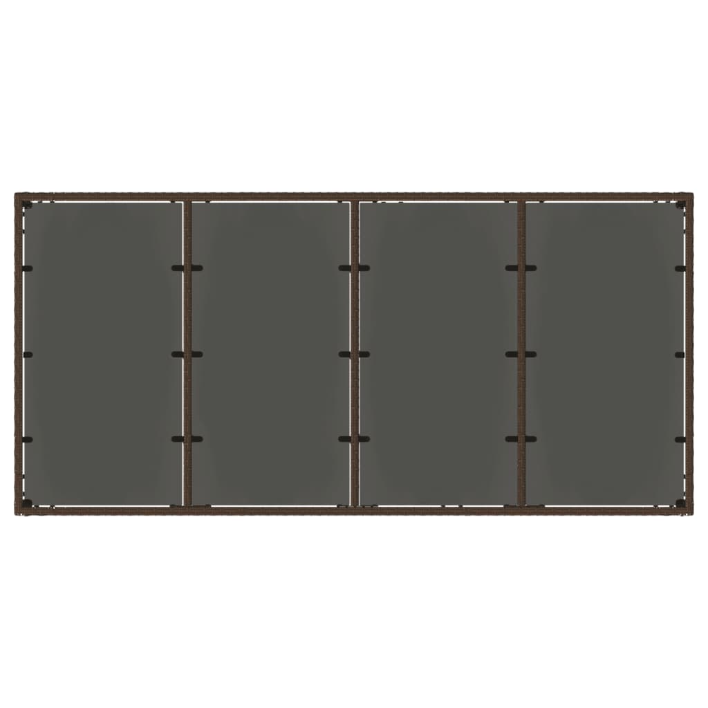 Tuintafel met glazen blad 190x90x75 cm poly rattan bruin is nu te koop bij PeponiXL, paradijselijk wonen!