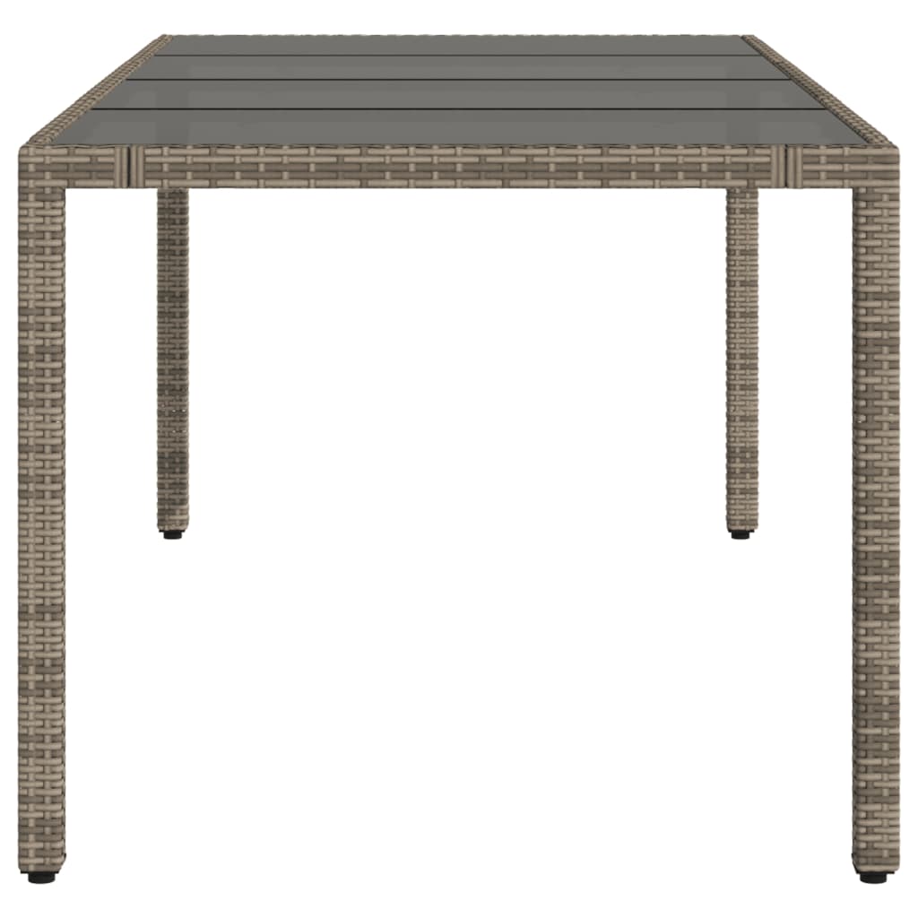 Tuintafel met glazen blad 190x90x75 cm poly rattan grijs is nu te koop bij PeponiXL, paradijselijk wonen!