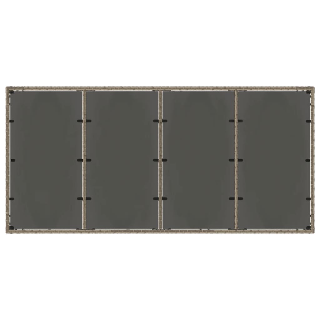 Tuintafel met glazen blad 190x90x75 cm poly rattan grijs is nu te koop bij PeponiXL, paradijselijk wonen!