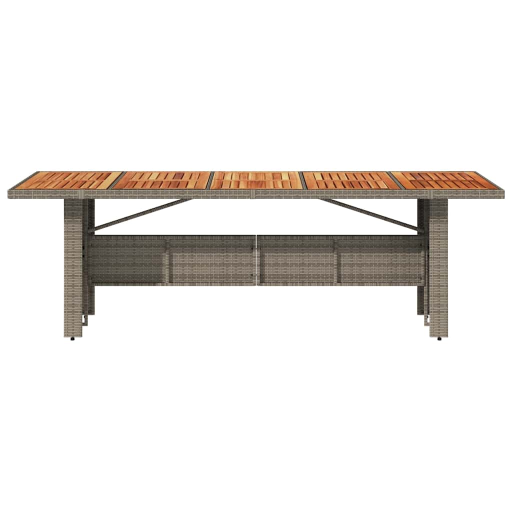 Tuintafel met acaciahouten blad 240x90x75 cm poly rattan grijs is nu te koop bij PeponiXL, paradijselijk wonen!