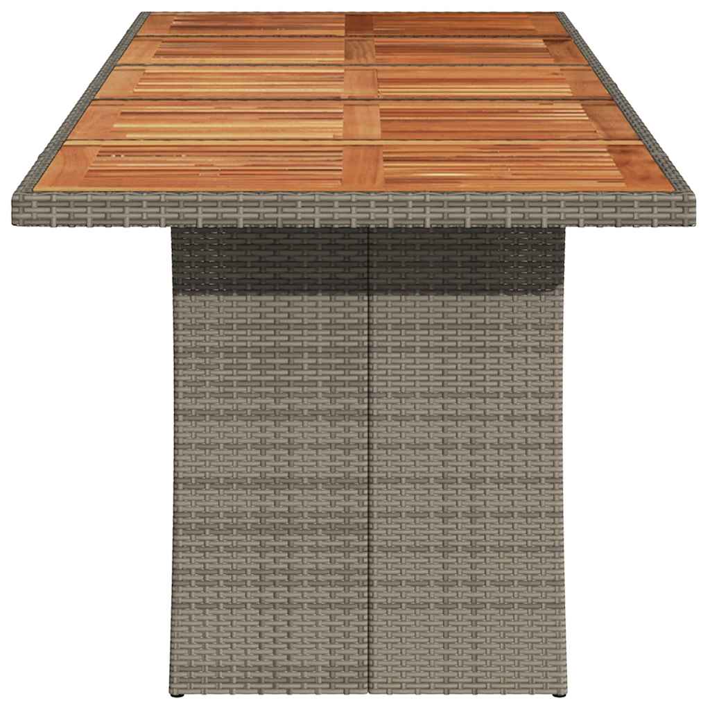 Tuintafel met acaciahouten blad 240x90x75 cm poly rattan grijs is nu te koop bij PeponiXL, paradijselijk wonen!