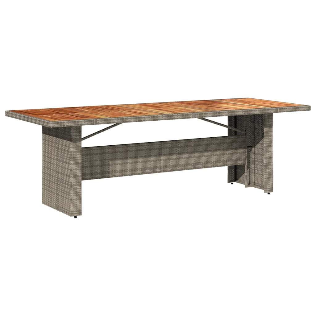 Tuintafel met acaciahouten blad 240x90x75 cm poly rattan grijs is nu te koop bij PeponiXL, paradijselijk wonen!