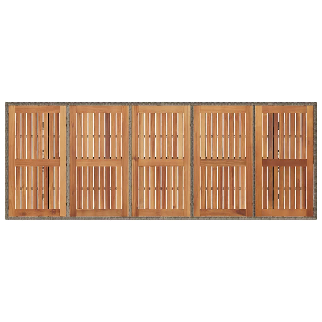 Tuintafel met acaciahouten blad 240x90x75 cm poly rattan grijs is nu te koop bij PeponiXL, paradijselijk wonen!