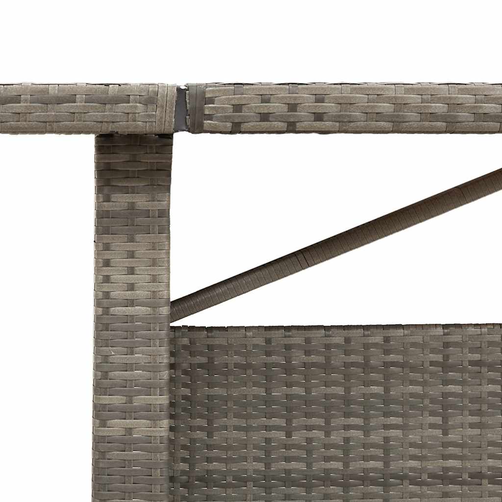 Tuintafel met acaciahouten blad 240x90x75 cm poly rattan grijs is nu te koop bij PeponiXL, paradijselijk wonen!