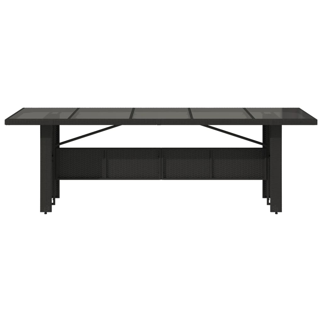 Tuintafel met glazen blad 240x90x75 cm poly rattan is nu te koop bij PeponiXL, paradijselijk wonen!
