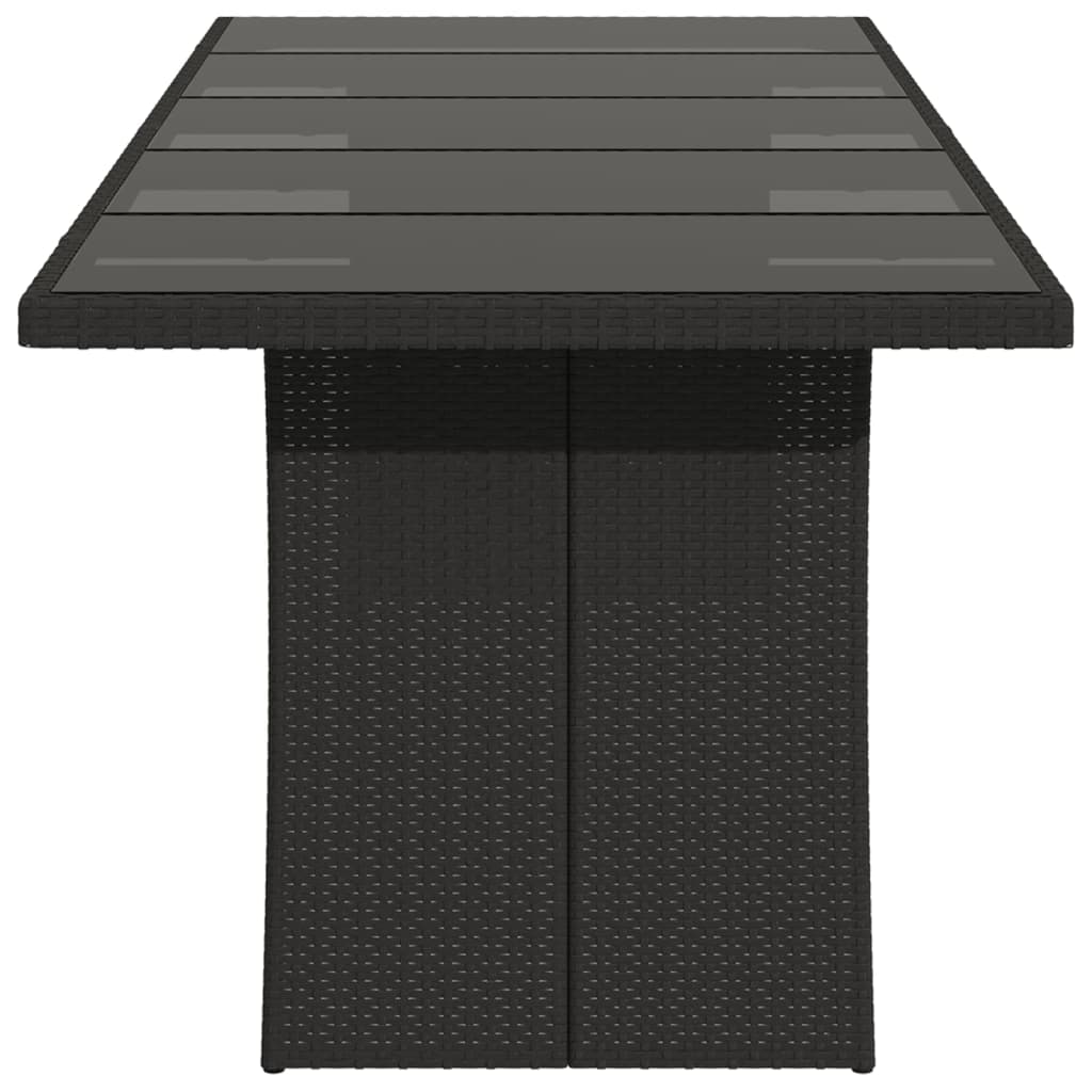 Tuintafel met glazen blad 240x90x75 cm poly rattan is nu te koop bij PeponiXL, paradijselijk wonen!