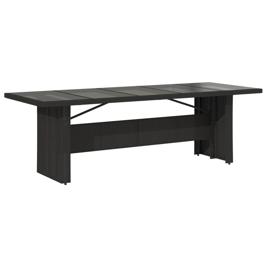 Tuintafel met glazen blad 240x90x75 cm poly rattan is nu te koop bij PeponiXL, paradijselijk wonen!