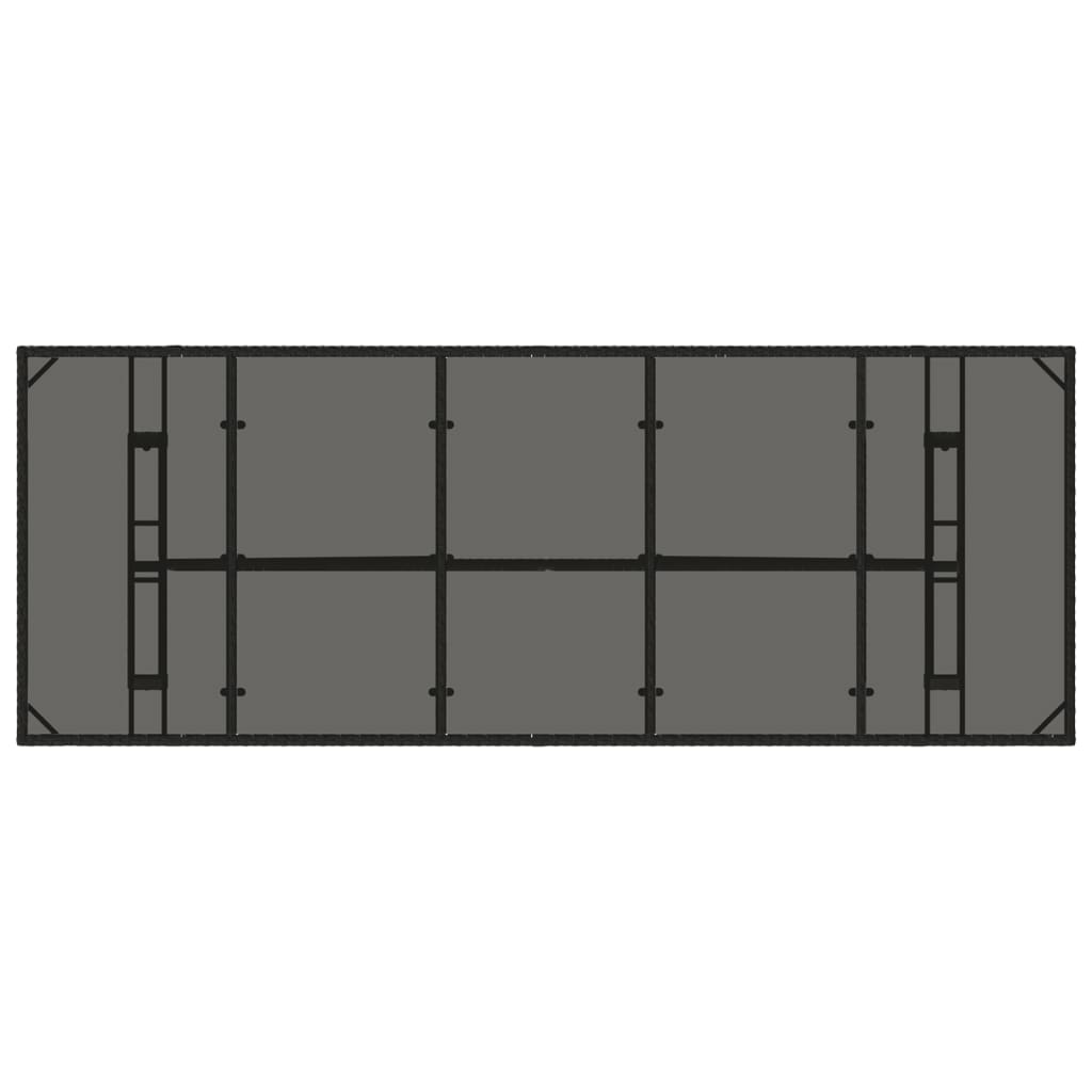Tuintafel met glazen blad 240x90x75 cm poly rattan is nu te koop bij PeponiXL, paradijselijk wonen!