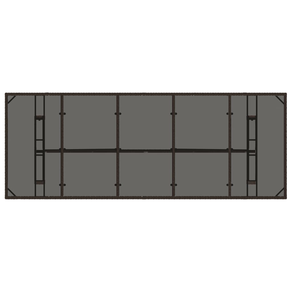 Tuintafel met glazen blad 240x90x75 cm poly rattan bruin is nu te koop bij PeponiXL, paradijselijk wonen!