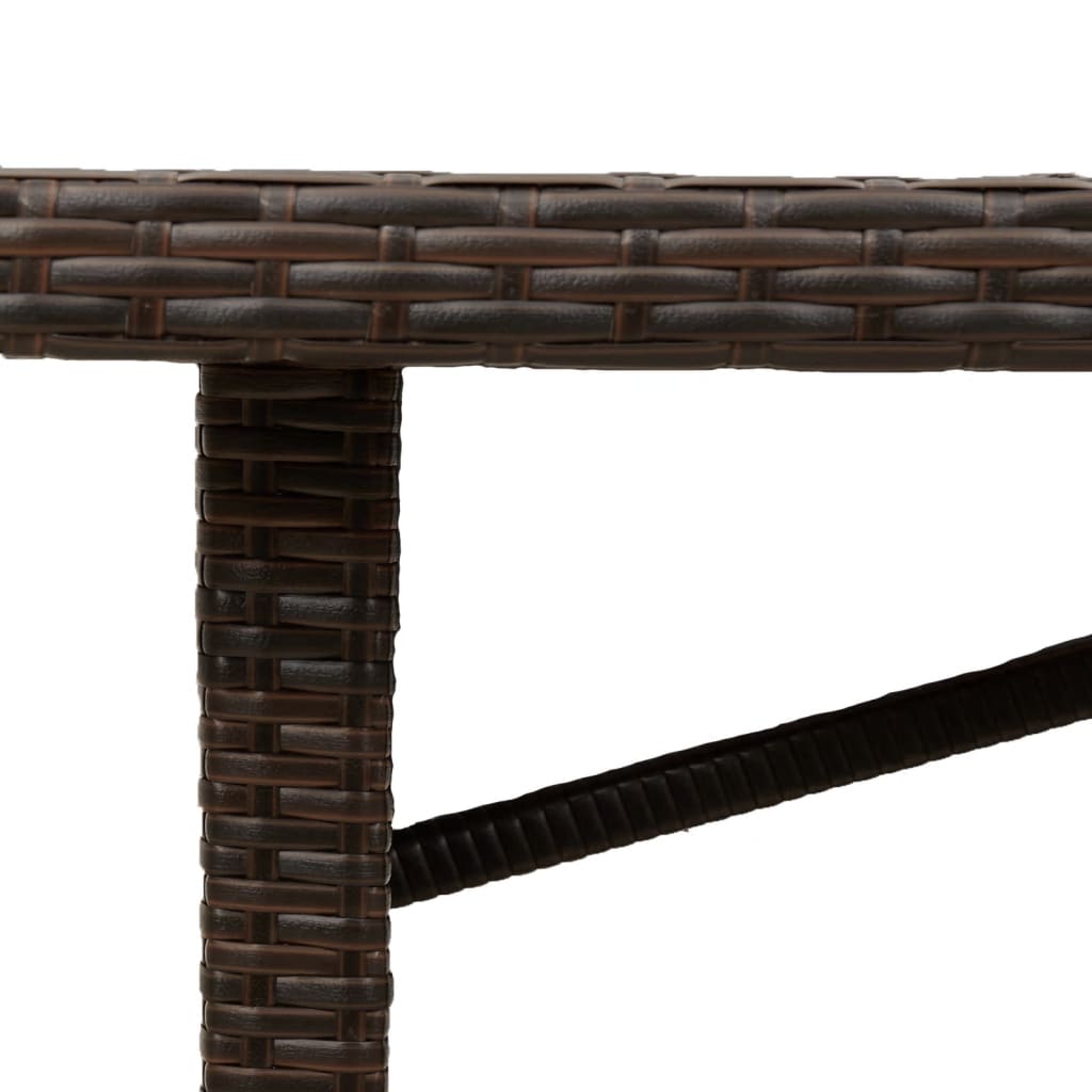 Tuintafel met glazen blad 240x90x75 cm poly rattan bruin is nu te koop bij PeponiXL, paradijselijk wonen!