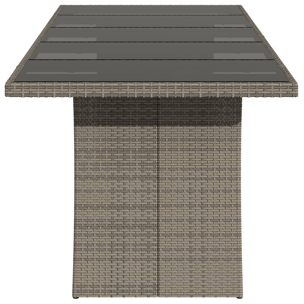 Tuintafel met glazen blad 240x90x75 cm poly rattan grijs is nu te koop bij PeponiXL, paradijselijk wonen!
