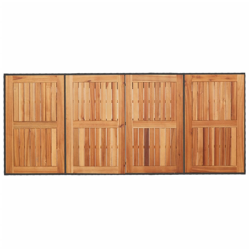 Tuintafel met acaciahouten blad 190x80x75 cm poly rattan zwart is nu te koop bij PeponiXL, paradijselijk wonen!