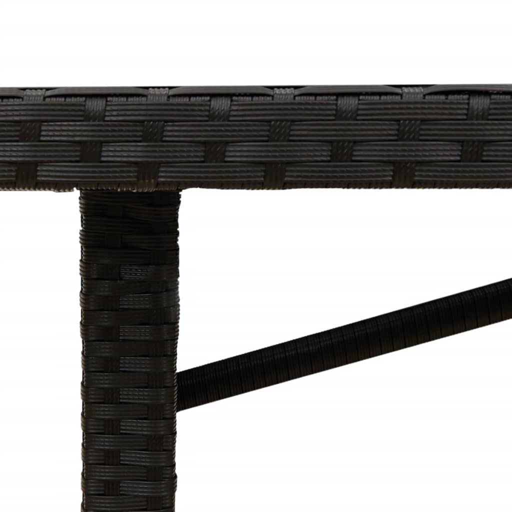 Tuintafel met acaciahouten blad 190x80x75 cm poly rattan zwart is nu te koop bij PeponiXL, paradijselijk wonen!