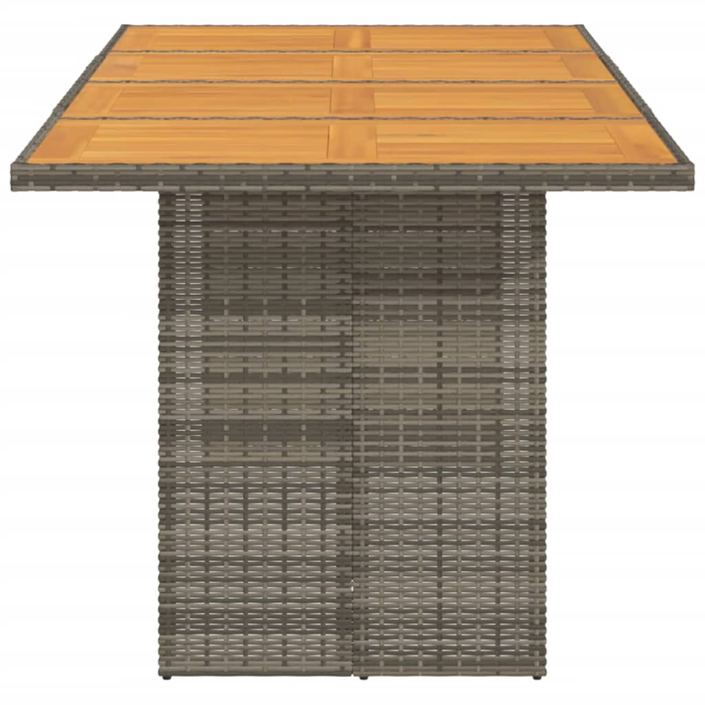 Tuintafel met acaciahouten blad 190x80x75 cm poly rattan grijs is nu te koop bij PeponiXL, paradijselijk wonen!