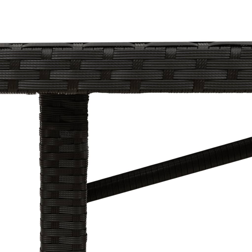 Tuintafel met glazen blad 190x80x75 cm poly rattan zwart is nu te koop bij PeponiXL, paradijselijk wonen!