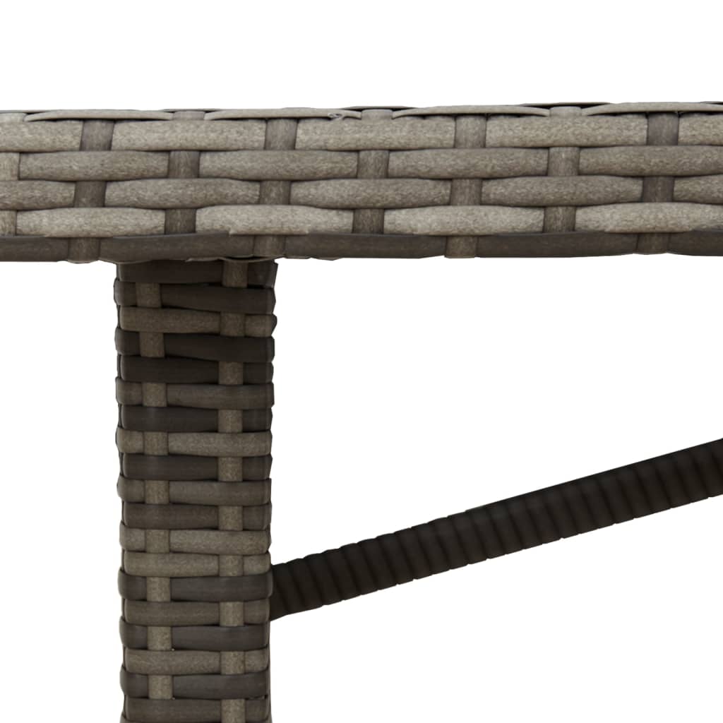 Tuintafel met glazen blad 190x80x75 cm poly rattan grijs is nu te koop bij PeponiXL, paradijselijk wonen!
