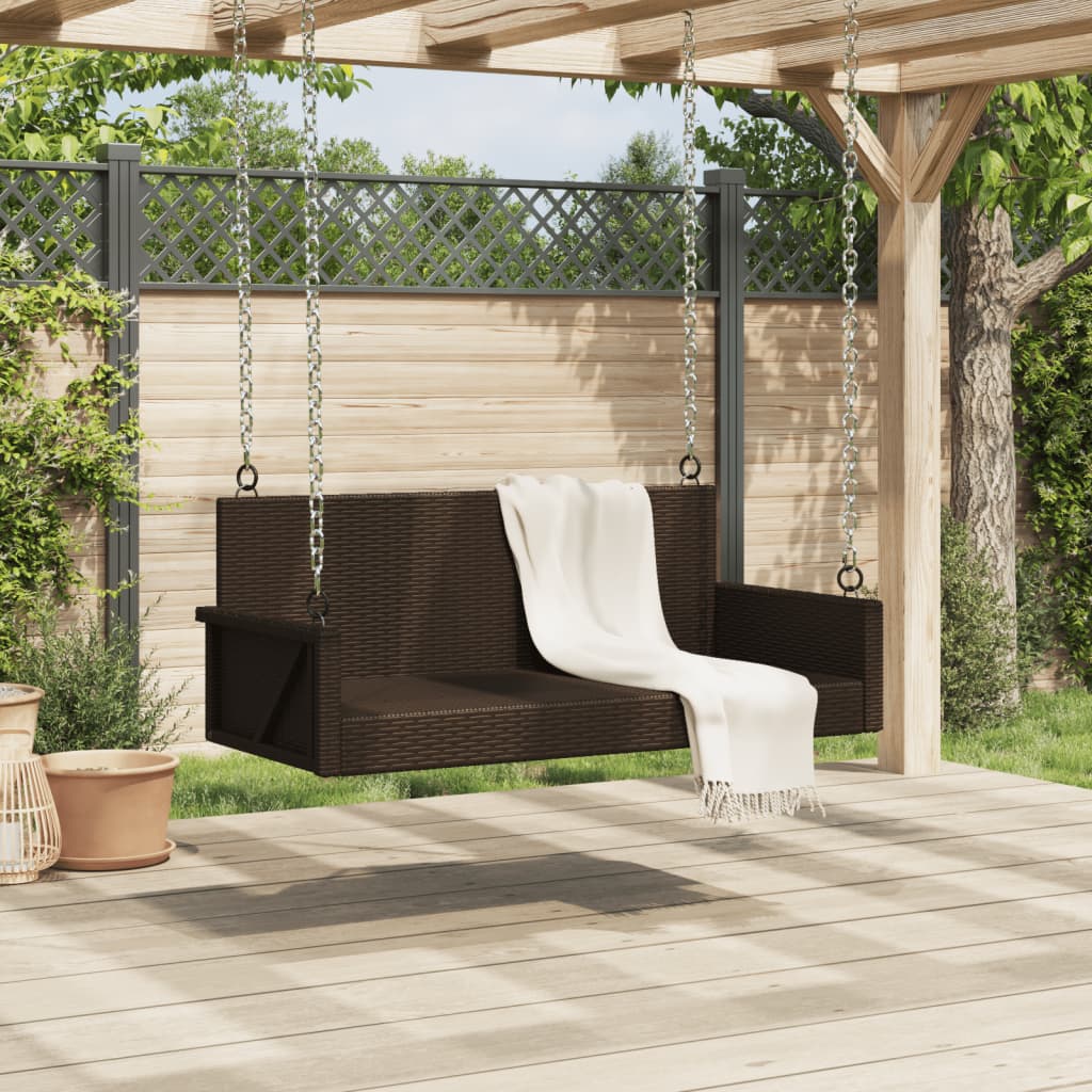 Schommelbank 119x56x48 cm poly rattan bruin is nu te koop bij PeponiXL, paradijselijk wonen!