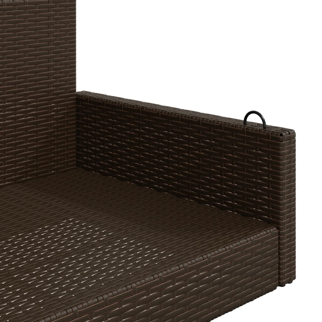 Schommelbank 119x56x48 cm poly rattan bruin is nu te koop bij PeponiXL, paradijselijk wonen!