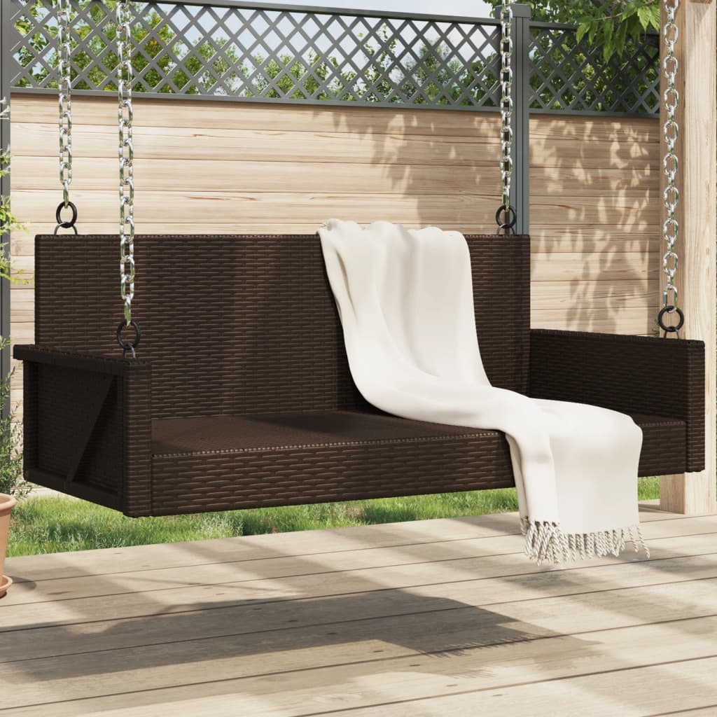 Schommelbank 119x56x48 cm poly rattan bruin is nu te koop bij PeponiXL, paradijselijk wonen!