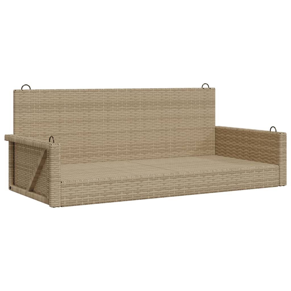 Schommelbank 119x56x48 cm poly rattan beige is nu te koop bij PeponiXL, paradijselijk wonen!