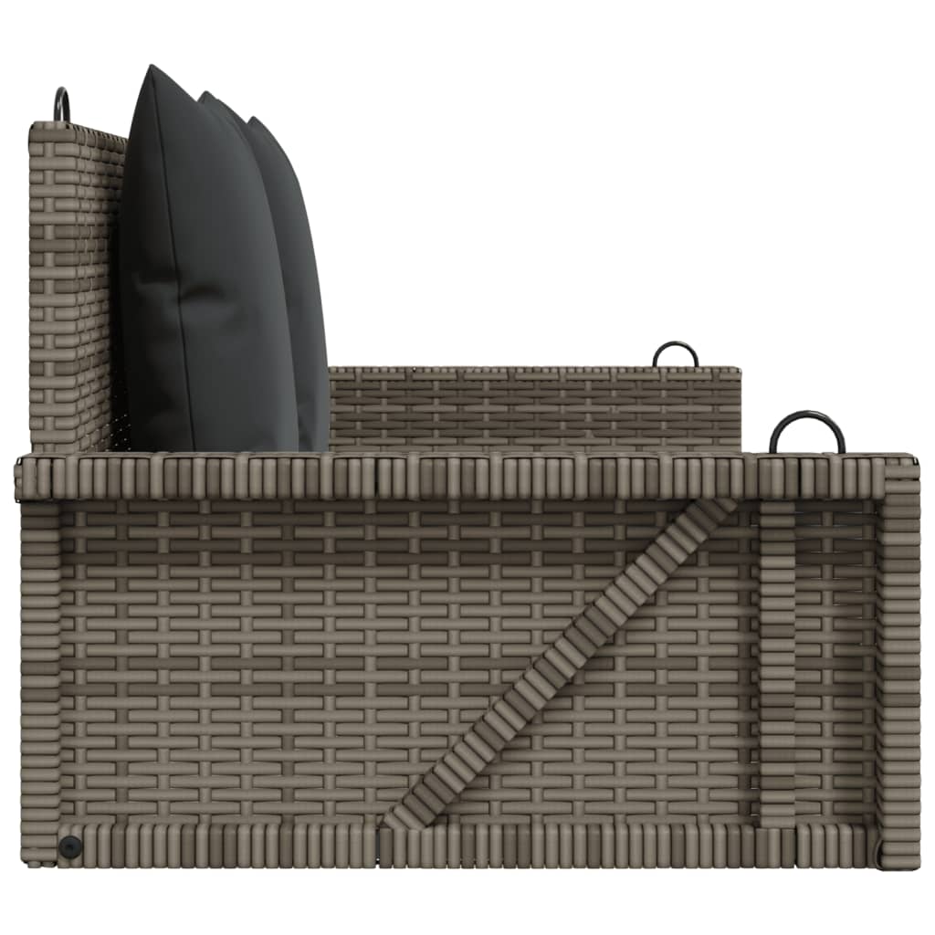 Schommelbank met kussens 119x56x48 cm poly rattan grijs is nu te koop bij PeponiXL, paradijselijk wonen!