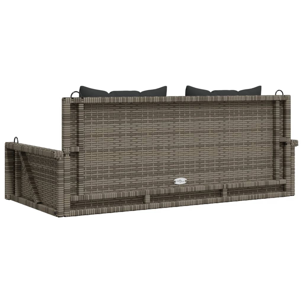 Schommelbank met kussens 119x56x48 cm poly rattan grijs is nu te koop bij PeponiXL, paradijselijk wonen!