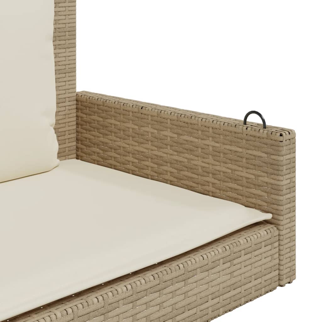Schommelbank met kussens 119x56x48 cm poly rattan beige is nu te koop bij PeponiXL, paradijselijk wonen!