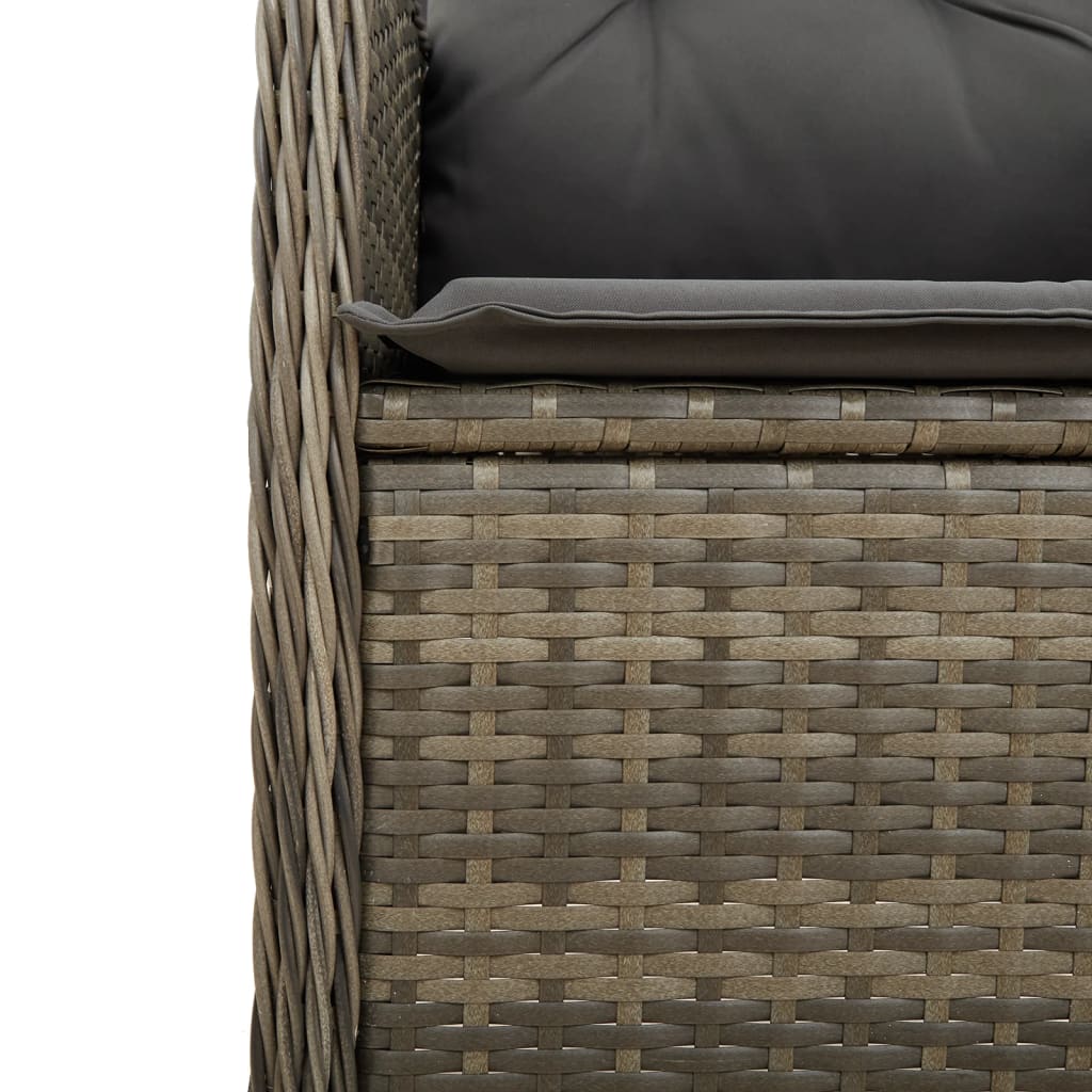 Tuinstoel verstelbaar met kussens poly rattan grijs is nu te koop bij PeponiXL, paradijselijk wonen!