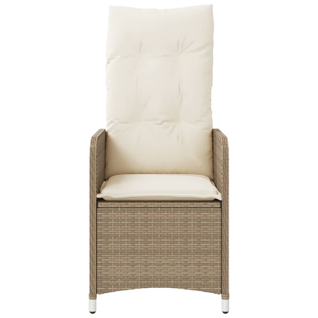 Tuinstoel verstelbaar met kussens poly rattan beige is nu te koop bij PeponiXL, paradijselijk wonen!