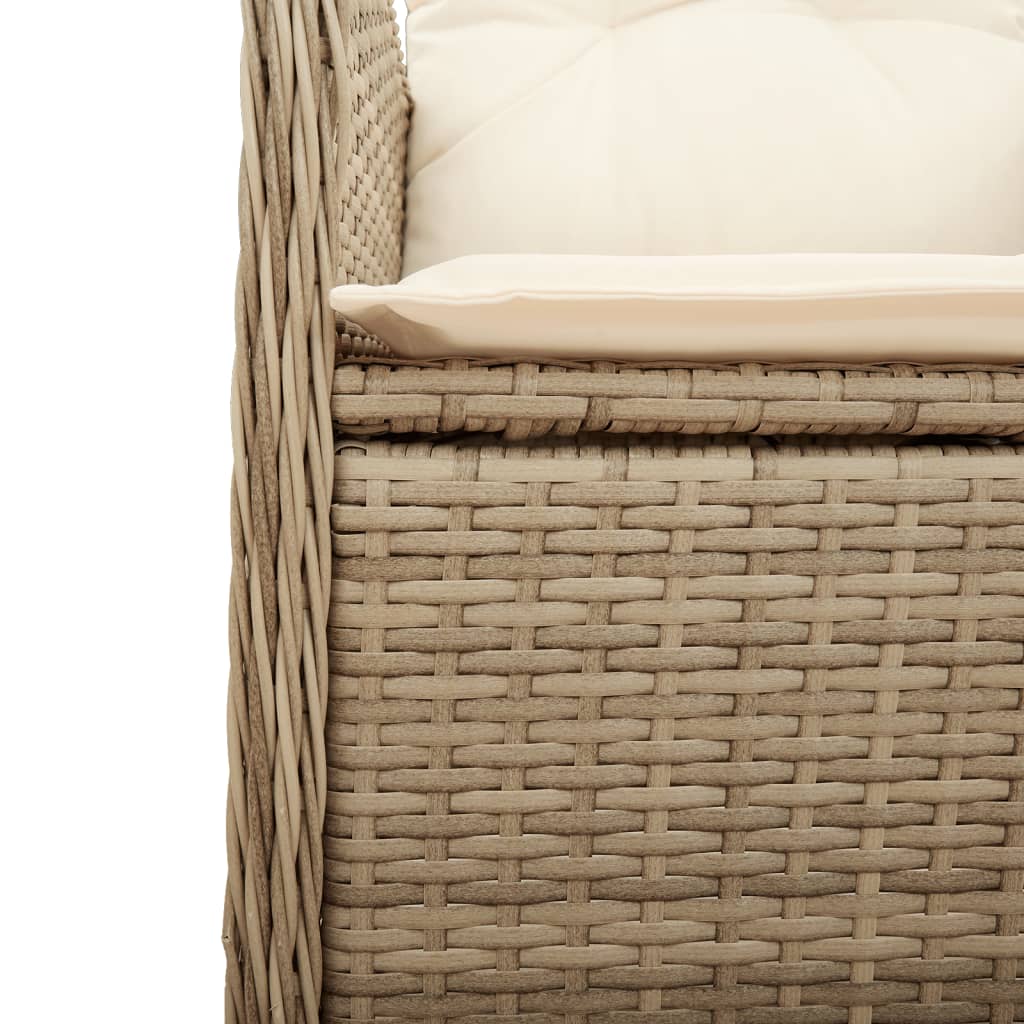 Tuinstoel verstelbaar met kussens poly rattan beige is nu te koop bij PeponiXL, paradijselijk wonen!