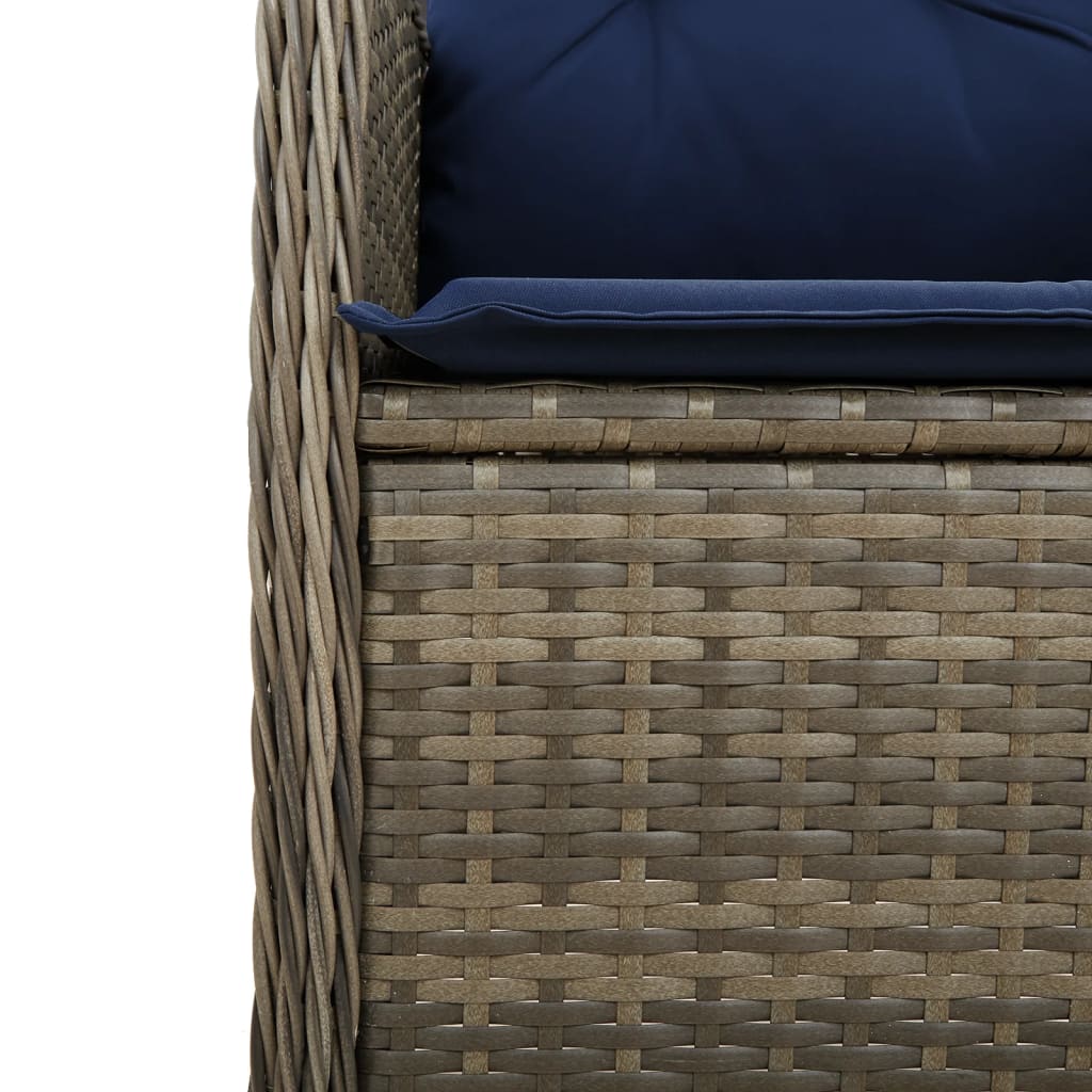 Tuinstoel verstelbaar met kussens poly rattan grijs is nu te koop bij PeponiXL, paradijselijk wonen!