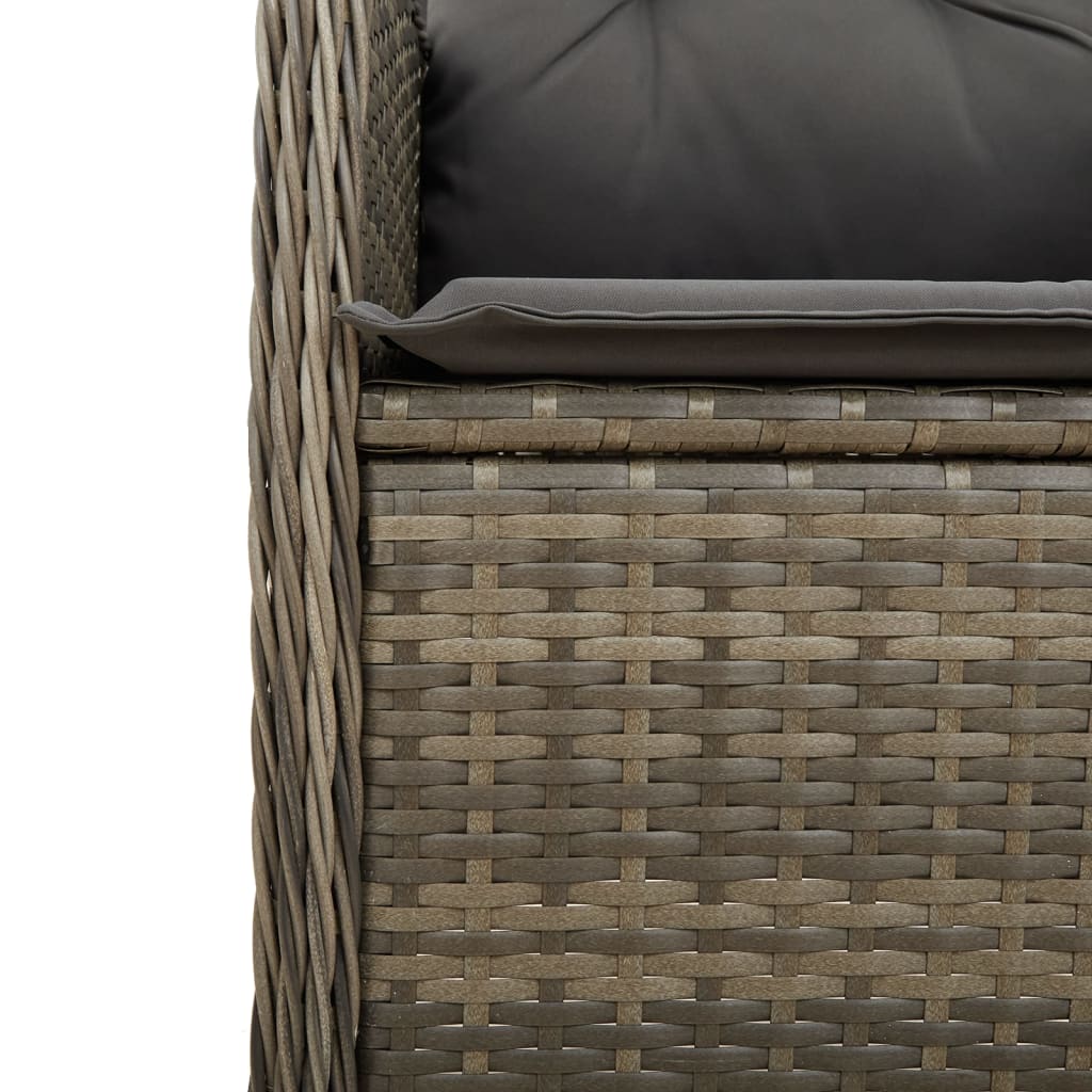 Tuinstoelen 2 st verstelbaar met kussens poly rattan grijs is nu te koop bij PeponiXL, paradijselijk wonen!