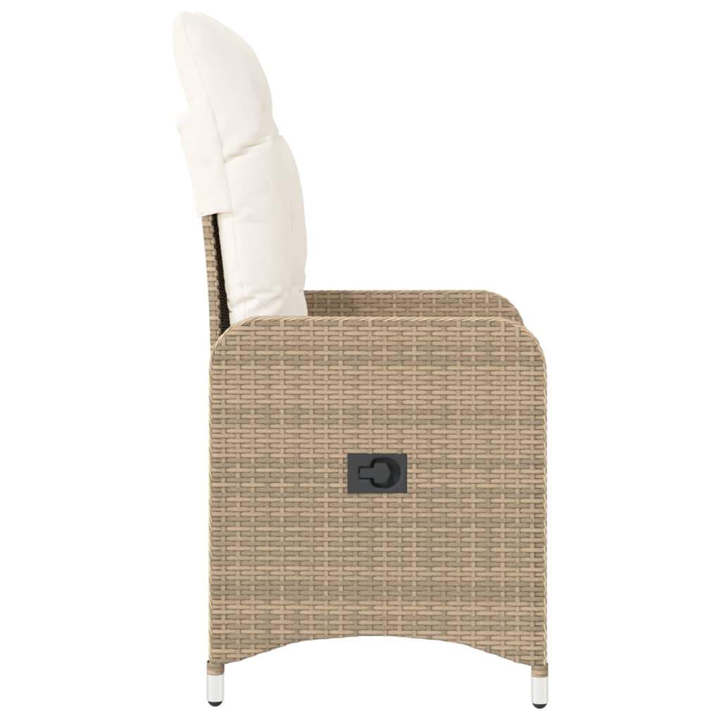 Tuinstoelen 2 st verstelbaar met kussens poly rattan beige is nu te koop bij PeponiXL, paradijselijk wonen!
