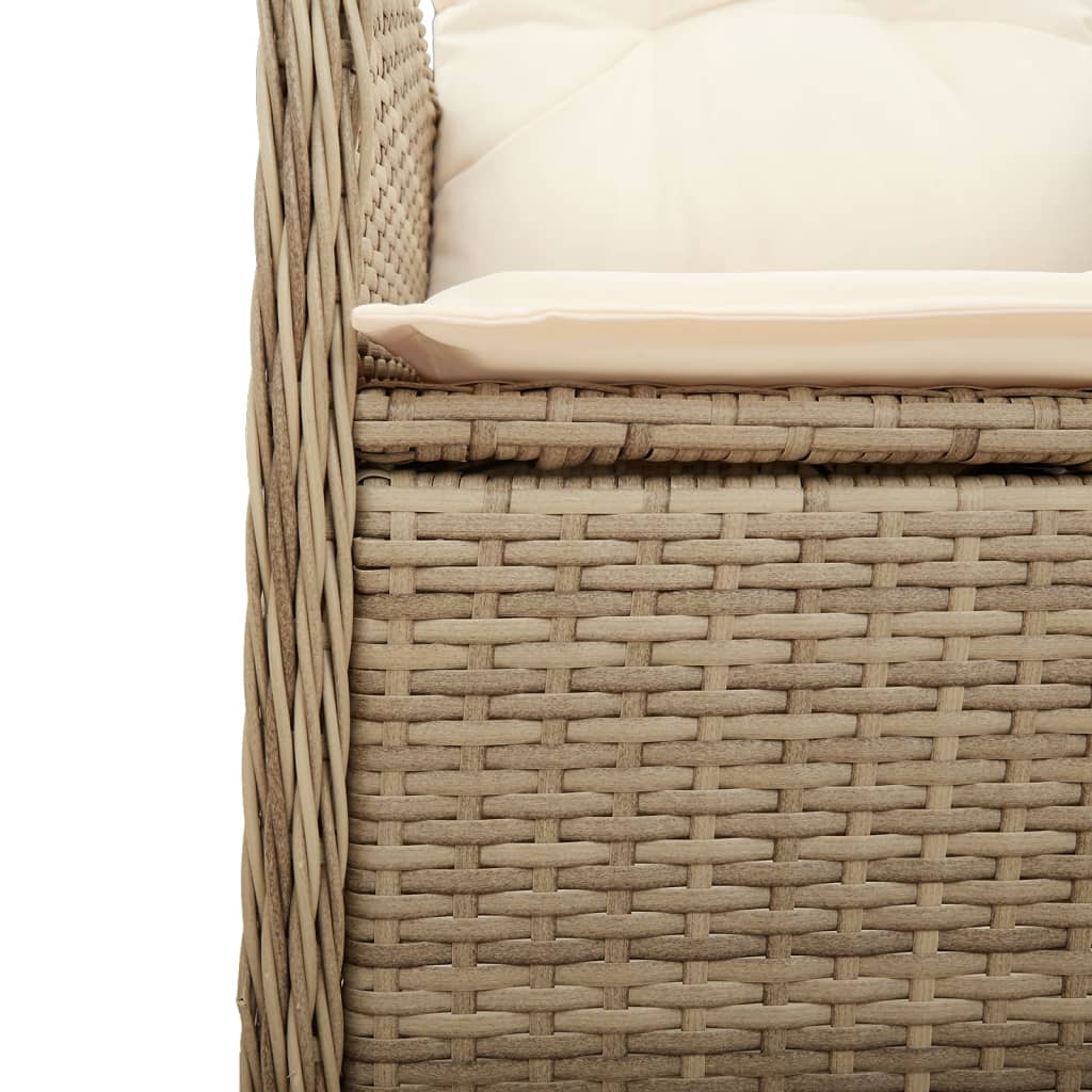 Tuinstoelen 2 st verstelbaar met kussens poly rattan beige is nu te koop bij PeponiXL, paradijselijk wonen!