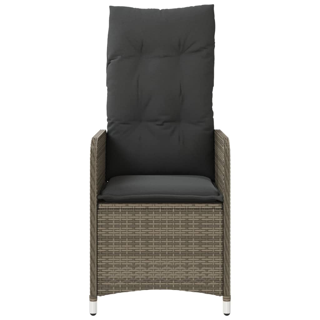Tuinstoelen 2 st verstelbaar met tafel poly rattan grijs is nu te koop bij PeponiXL, paradijselijk wonen!