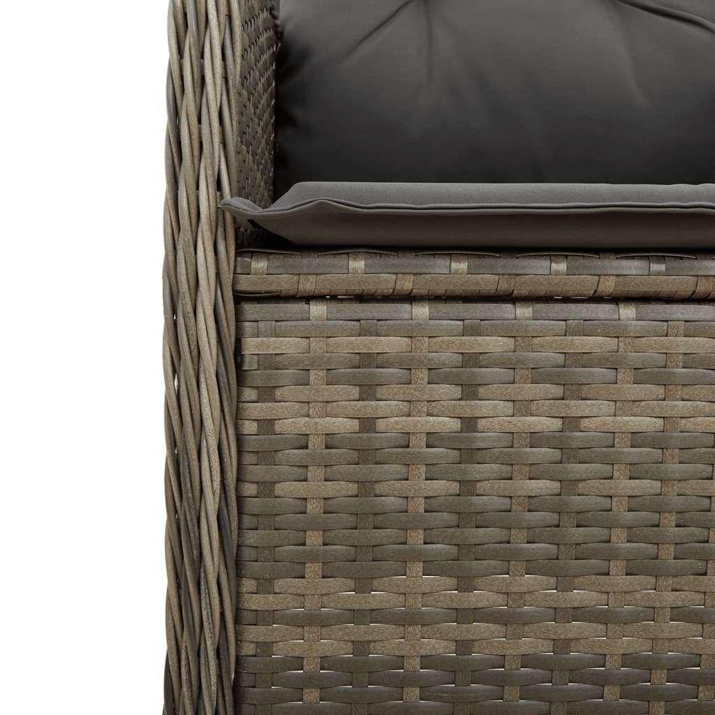Tuinstoelen 2 st verstelbaar met tafel poly rattan grijs is nu te koop bij PeponiXL, paradijselijk wonen!