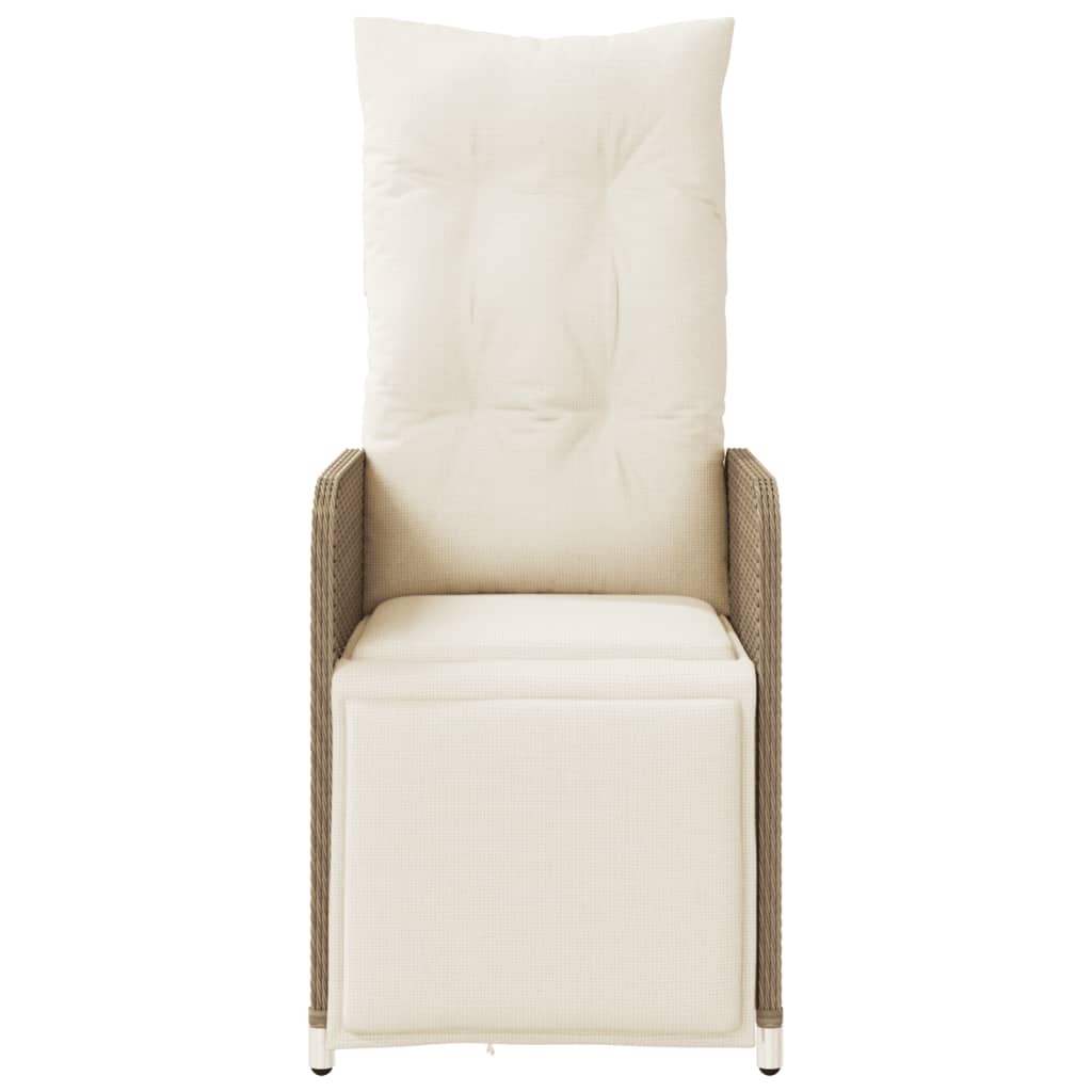 Tuinstoel verstelbaar met kussens poly rattan beige is nu te koop bij PeponiXL, paradijselijk wonen!