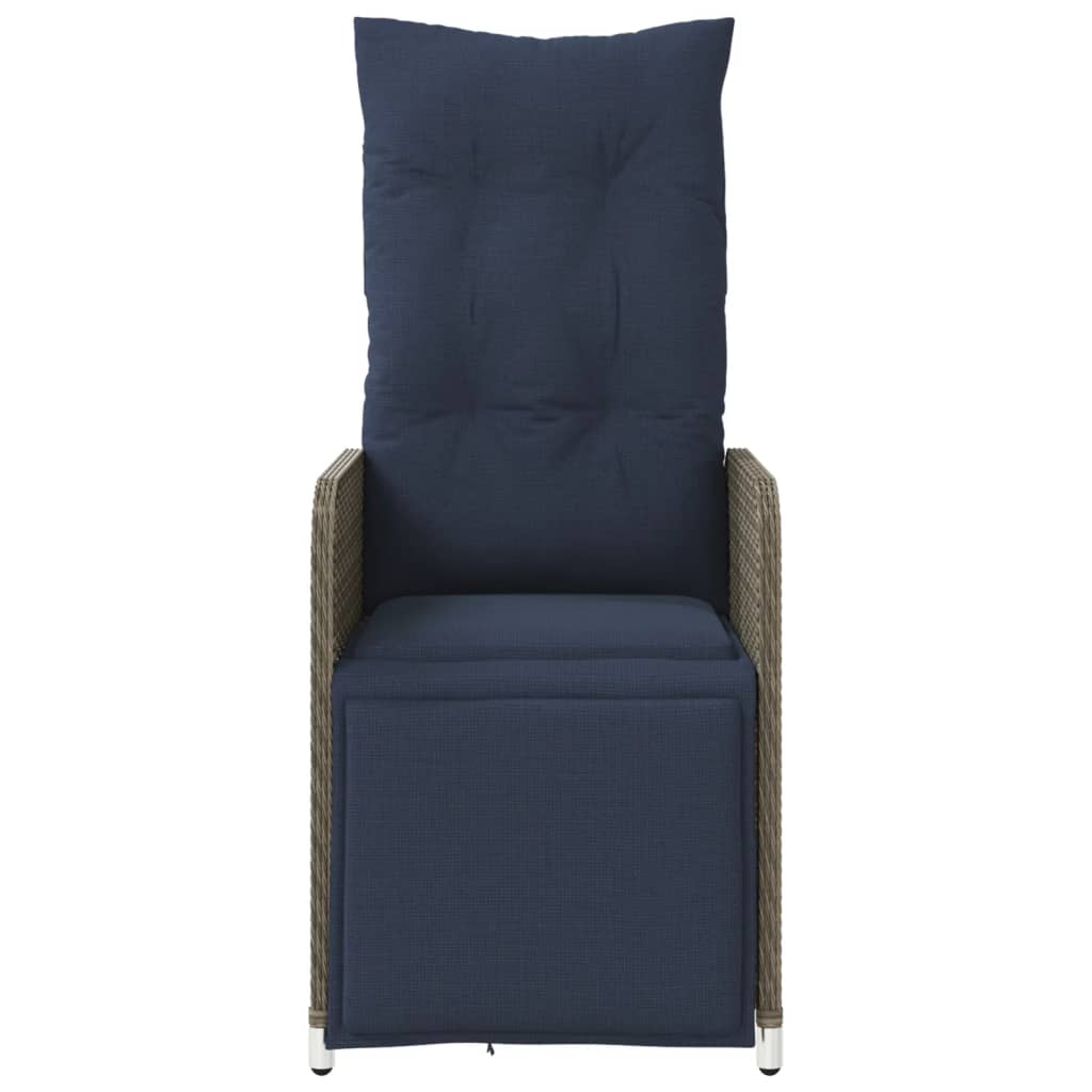 Tuinstoel verstelbaar met kussens poly rattan grijs is nu te koop bij PeponiXL, paradijselijk wonen!