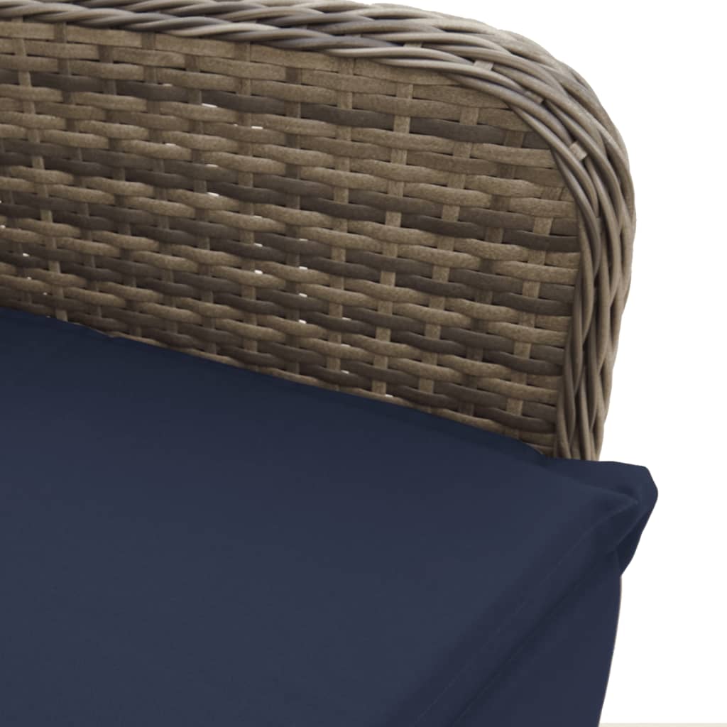 Tuinstoel verstelbaar met kussens poly rattan grijs is nu te koop bij PeponiXL, paradijselijk wonen!