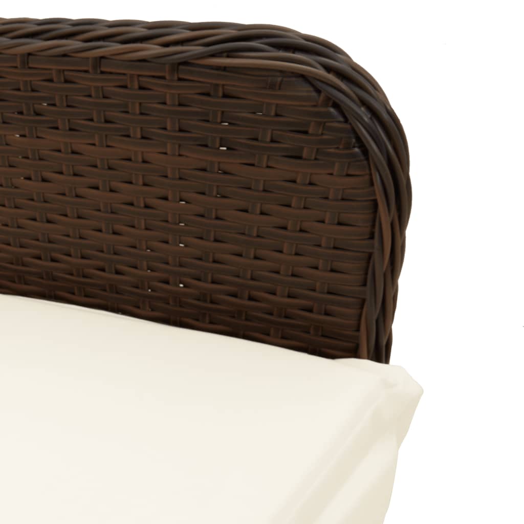 Tuinstoelen 2 st verstelbaar met kussens poly rattan bruin is nu te koop bij PeponiXL, paradijselijk wonen!