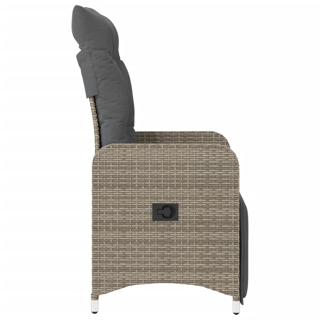 Tuinstoelen 2 st verstelbaar met kussens poly rattan grijs is nu te koop bij PeponiXL, paradijselijk wonen!