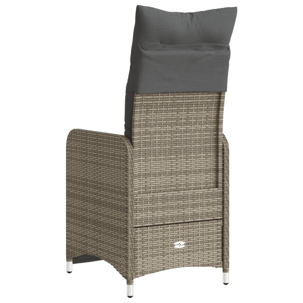 Tuinstoelen 2 st verstelbaar met kussens poly rattan grijs is nu te koop bij PeponiXL, paradijselijk wonen!