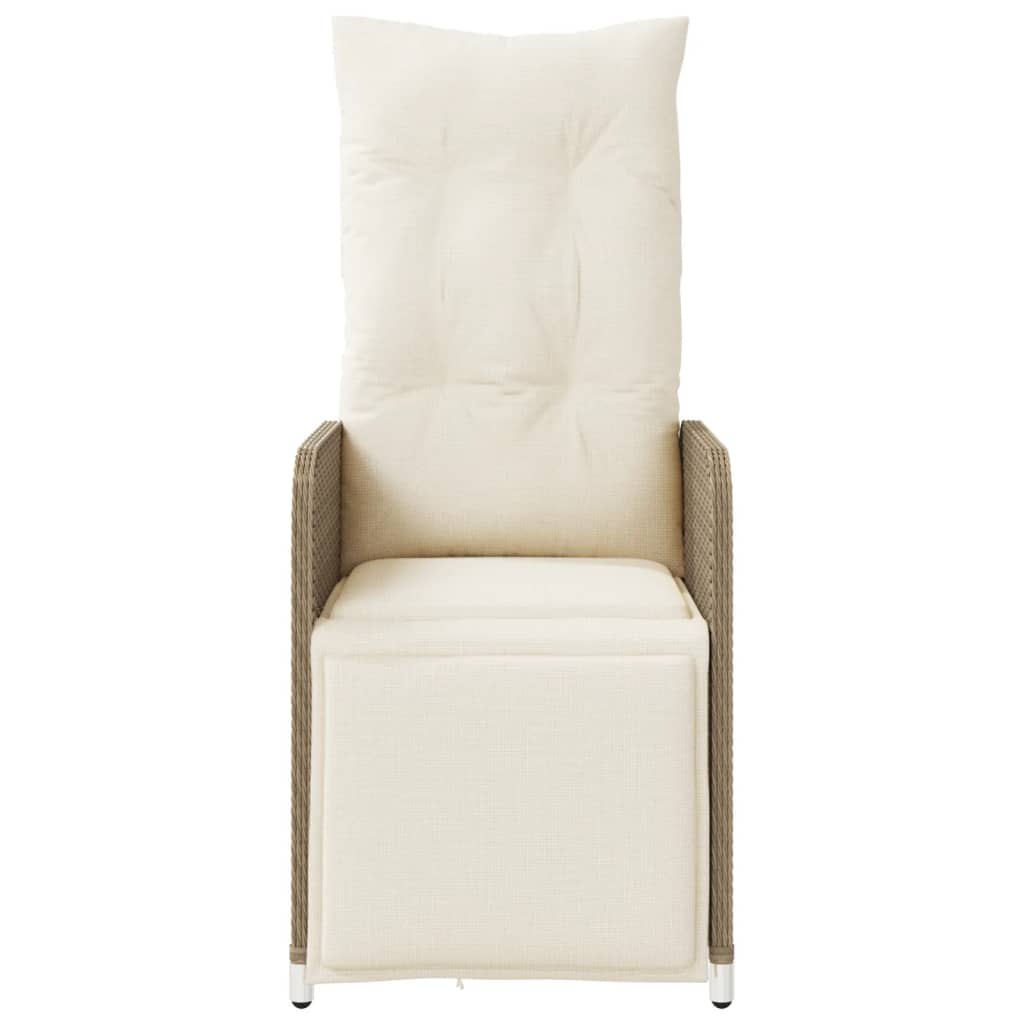 Tuinstoelen 2 st verstelbaar met kussens poly rattan beige is nu te koop bij PeponiXL, paradijselijk wonen!