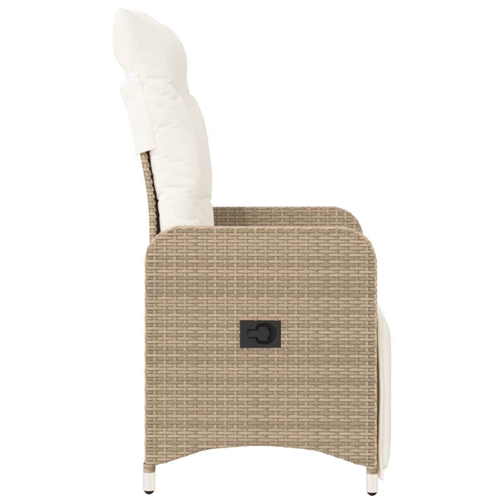 Tuinstoelen 2 st verstelbaar met kussens poly rattan beige is nu te koop bij PeponiXL, paradijselijk wonen!