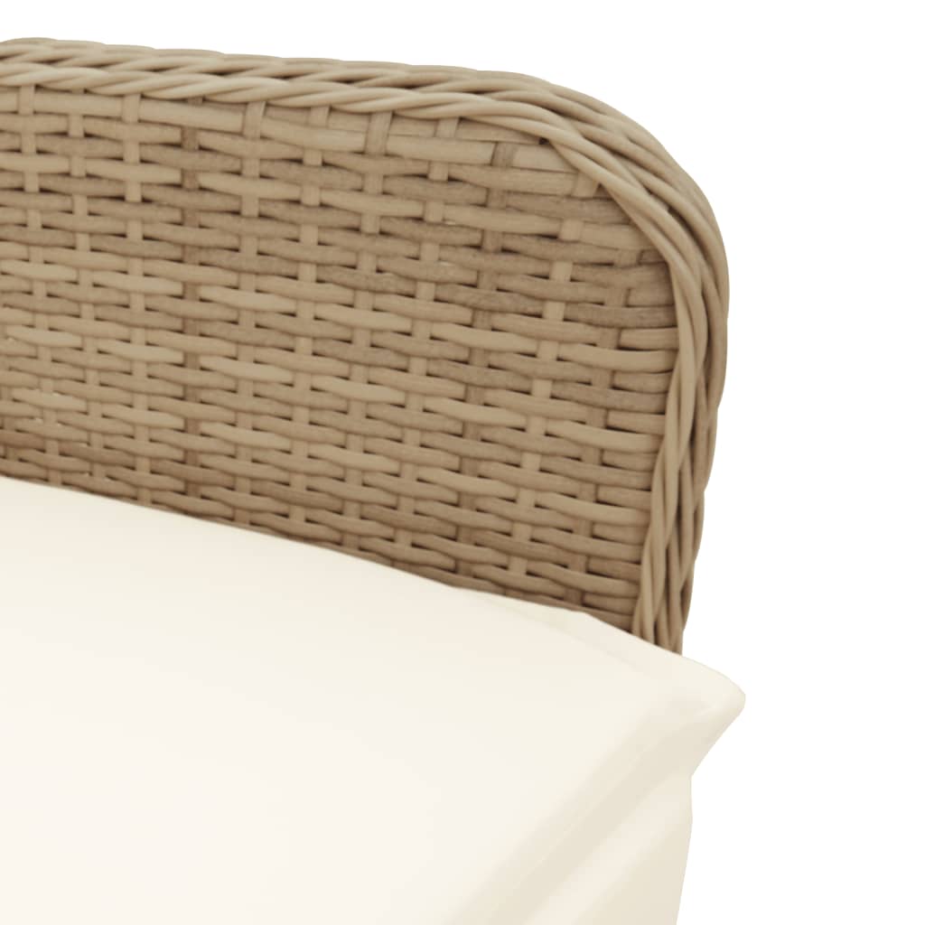 Tuinstoelen 2 st verstelbaar met kussens poly rattan beige is nu te koop bij PeponiXL, paradijselijk wonen!