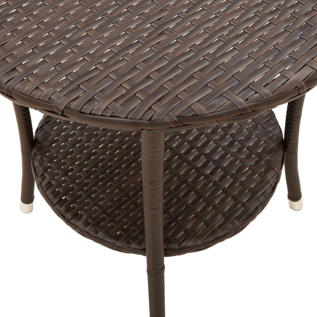 Tuinstoelen 2 st verstelbaar met tafel poly rattan bruin is nu te koop bij PeponiXL, paradijselijk wonen!