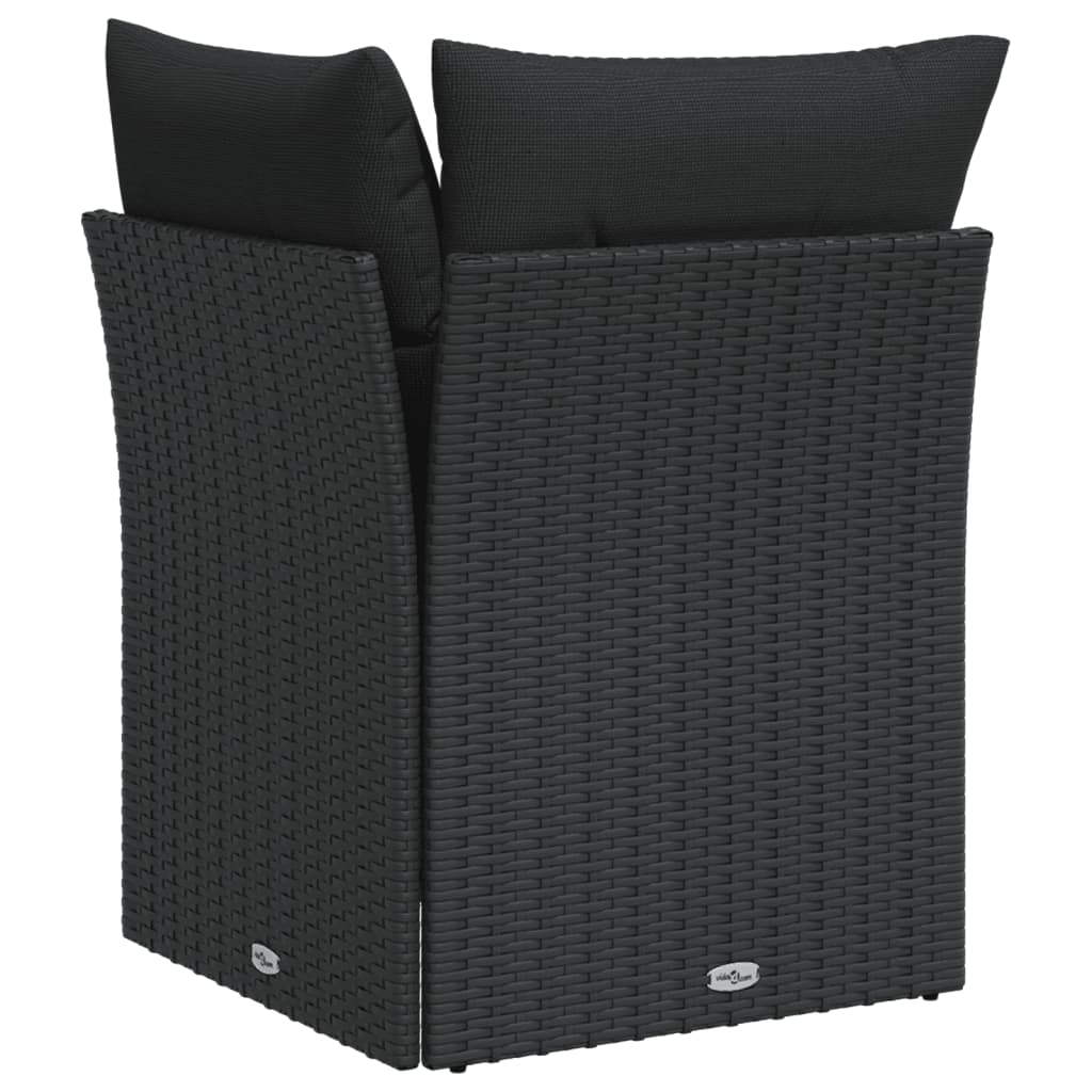 Tuinhoekbank met kussens zwart poly rattan is nu te koop bij PeponiXL, paradijselijk wonen!