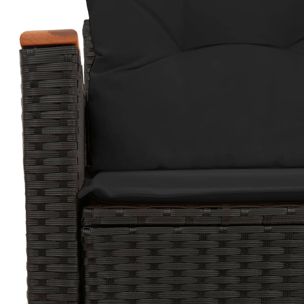 Tuinbank 2-zits met kussens poly rattan zwart is nu te koop bij PeponiXL, paradijselijk wonen!