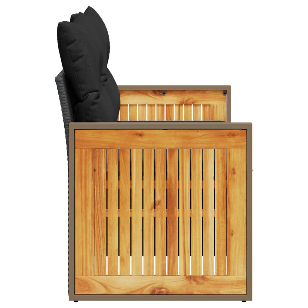 Tuinbank 2-zits met kussens poly rattan zwart is nu te koop bij PeponiXL, paradijselijk wonen!