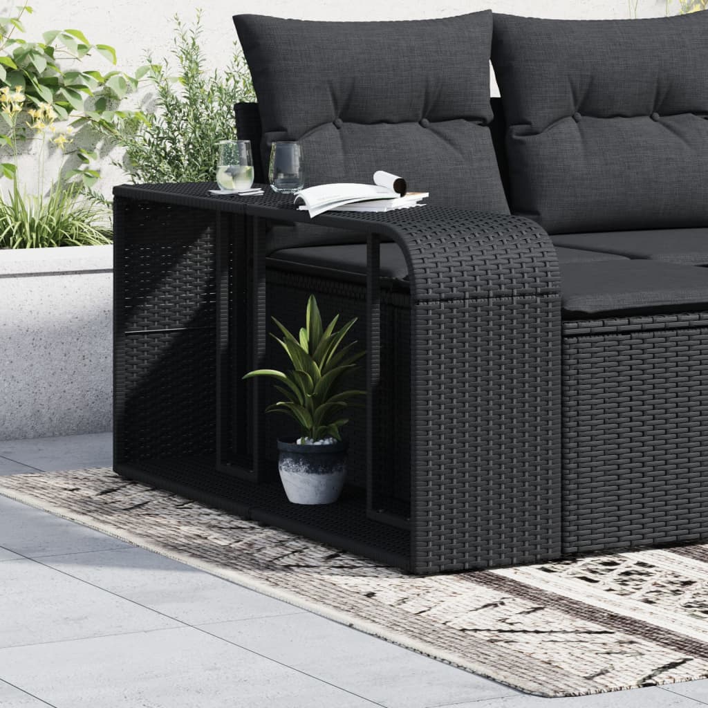 Opbergplanken 2 st. Zwart Poly Rattan is nu te koop bij PeponiXL, paradijselijk wonen!
